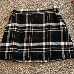 Black and White Flannel Skirt